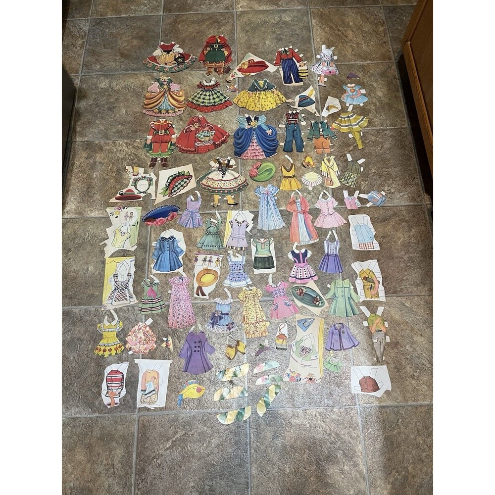 Vintage 1930s Child Paper Doll Clothes Cut Out